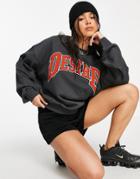 Weekday Pamela Cotton Desire Embroidered Sweatshirt In Black