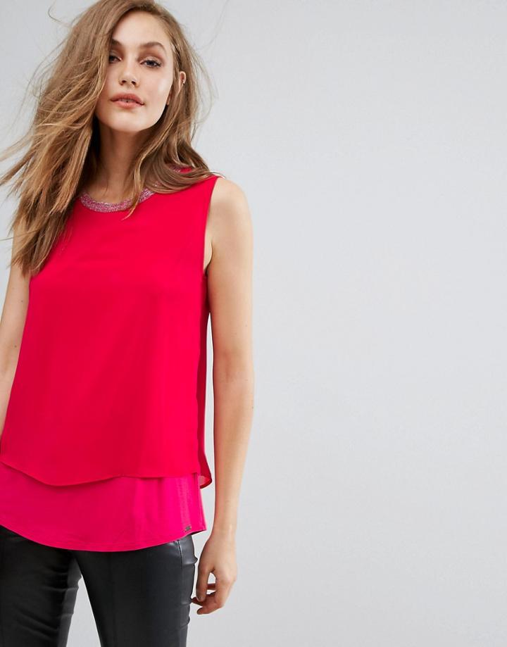 Boss Orange Topia Jersey Sleeveless Top - Pink