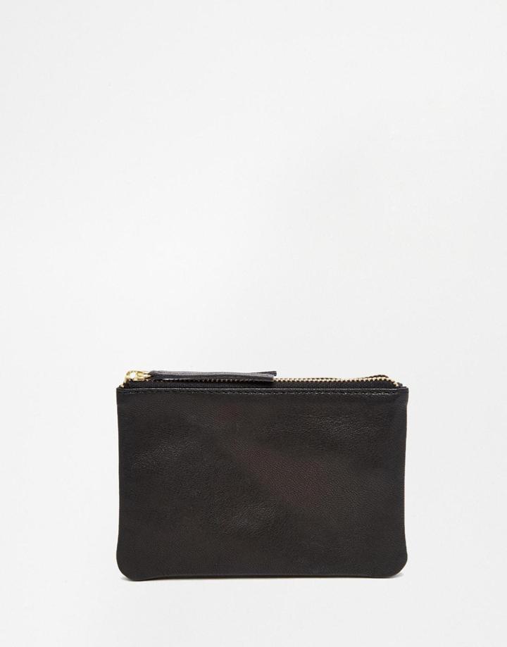 Asos Leather Double Purse - Black