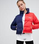 Fila Padded Jacket With Removable Sleeves In Color Block - Multi