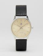 Asos Grandad Strap Watch With Rose Dial - Black
