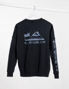 Quiksilver Boxy Logo Sweatshirt In Black