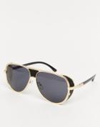 Jeepers Peepers Pheonix Aviator Sunglasses In Black - Black