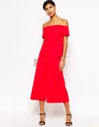 Asos Premium Culotte Pant Co-ord - Red