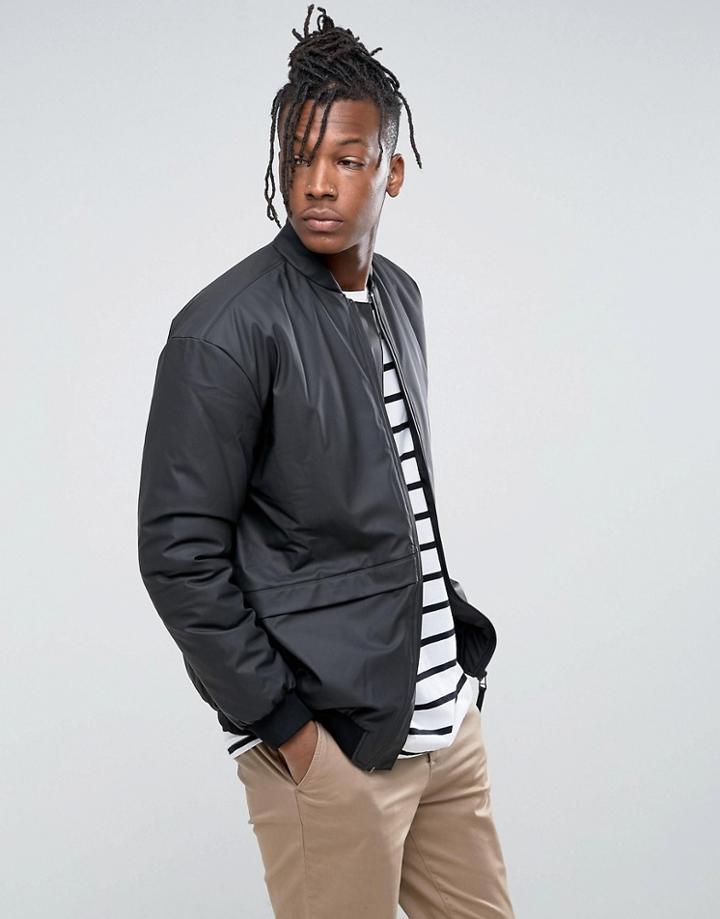Rains Waterproof B-15 Thermal Bomber Jacket In Black - Black