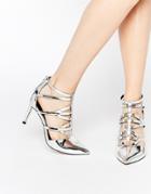 Asos Sync Caged Heels - Silver