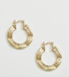 Designb London Hammered Gold Mosaic Hoop Earrings - Gold