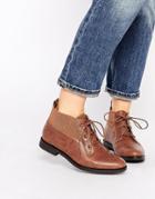 Truffle Collection Cece Lace Up Ankle Boots - Tan Pu