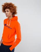 Champion Hoodie With Large Logo In Orange - Orange
