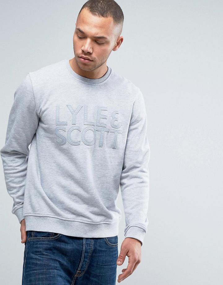 Lyle & Scott Logo Applique Sweatshirt Crew Neck In Gray - Gray