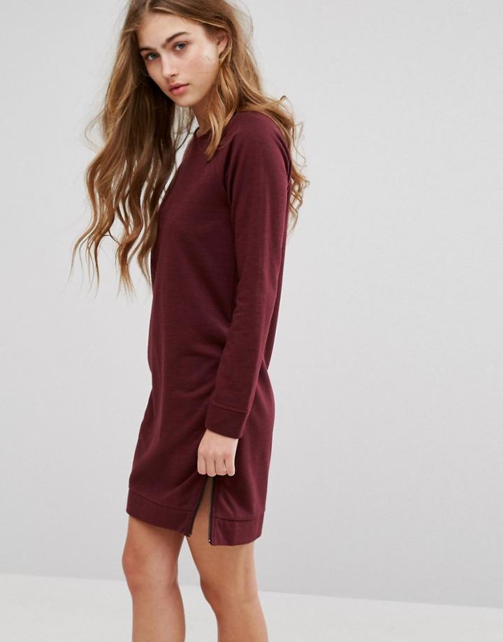 Lee Zip Side Sweater Dress - Purple