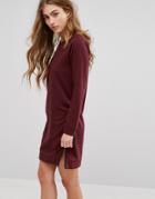 Lee Zip Side Sweater Dress - Purple