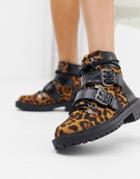 Raid Daelyn Chunky Leopard Print Boot - Multi