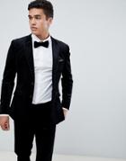 Jack & Jones Premium Slim Fit Velvet Suit Jacket - Black