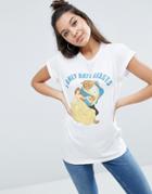 Asos Boyfriend T-shirt Beauty And The Beast Print - White