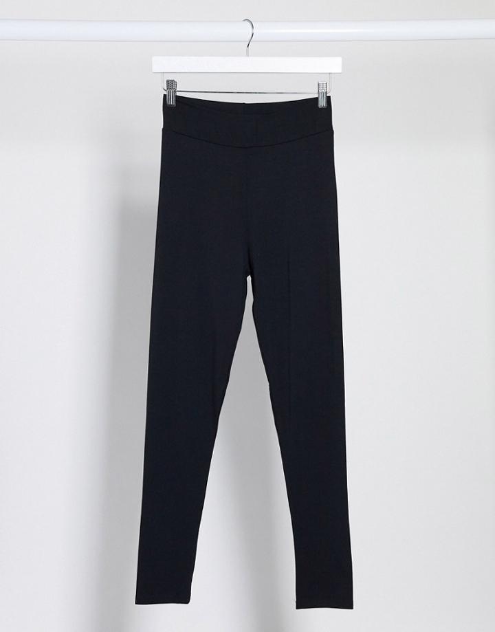 Topshop High-waisted Ankle Leggings In Black-brown