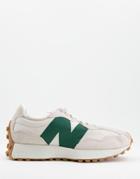 New Balance 327 Suede Sneakers In Off-white And Green-gray