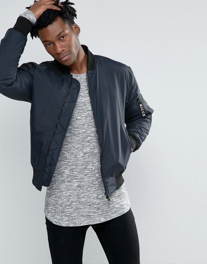 Nicce London Ma1 Bomber Jacket - Navy