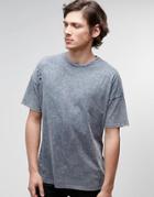 Asos Oversized T-shirt With Acid Wash And Distress In Gray - Gray