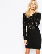 Supertrash Deeper Lace Structured Dress - Black