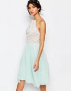 Jarlo Edie Tulle Lace Halter Dress - Mint