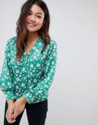Asos Design V Neck Pyjama Long Sleeve Top In Floral Print-multi