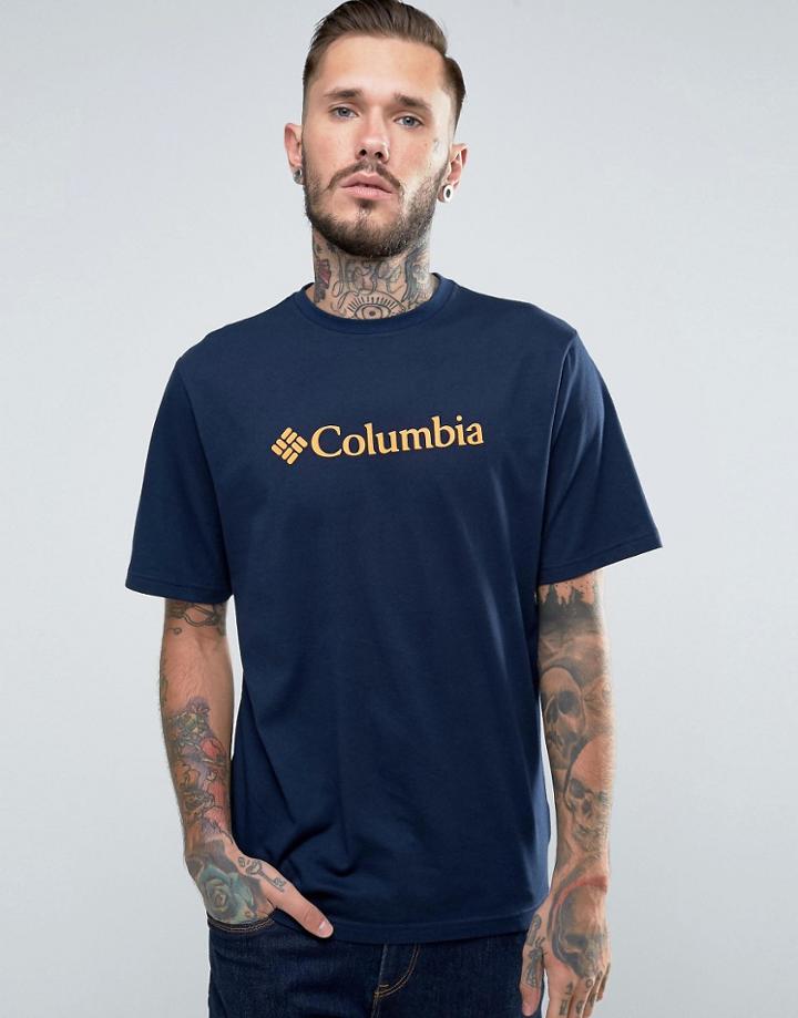 Columbia Logo Print T-shirt - Navy