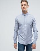 Casual Friday Striped Shirt In Slim Fit - Blue