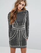 Missguided Peace + Love Pearl Embellished Mini Dress - Multi