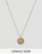 Asos Sterling Silver Gold Plated Bff Disc Necklace - Gold