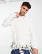 Asos Design Lightweight Sweatshirt In Soft White