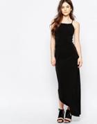 Wal G Maxi Dress With Asymmetric Hem - Black