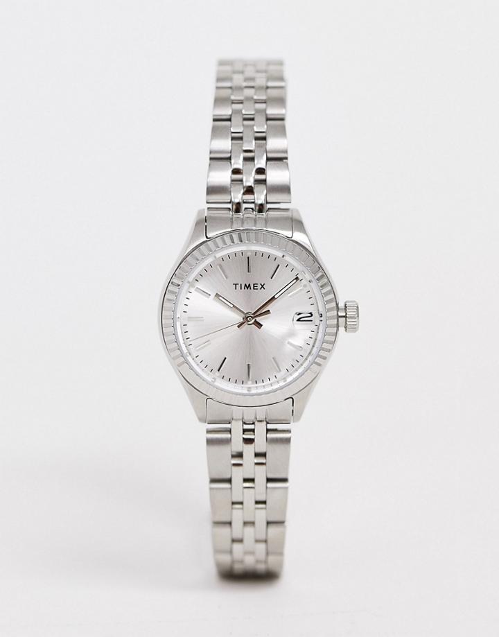 Timex Waterbury Mixed Metal Watch 24mm-silver