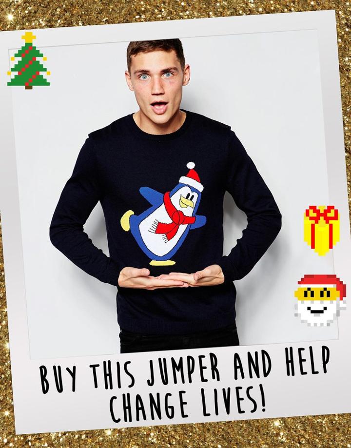 Asos Holidays Sweater In Aid Of The Asos Foundation - Navy