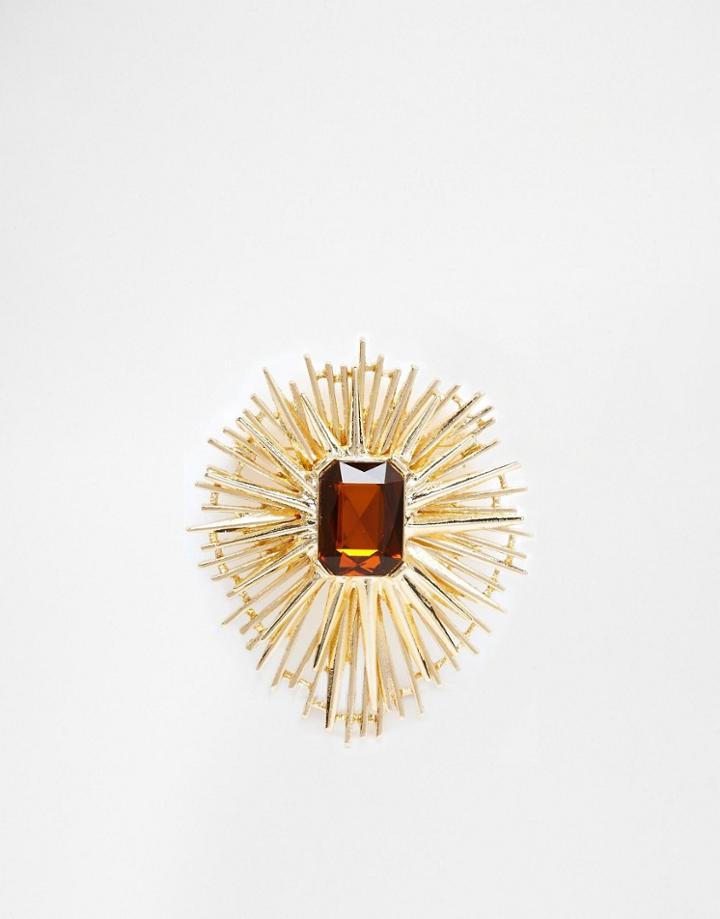 Asos Jewel Burst Brooch - Gold
