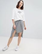 Twiin Tesselate Pleat Jersey Skirt - Gray