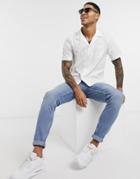 New Look Poplin Revere Short Sleeve Shirt In Off White