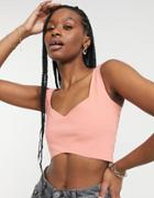 Vesper Crop Top In Coral-orange