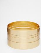 Monki Multipack Clean Finish Bracelets - Gold