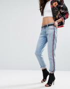 Replay Sophir Mom Jean With Color Side Piping - Blue