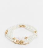 South Beach Bracelet Multipack In Gold And Faux Pearl