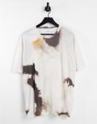 Topman Oversized T-shirt With Saturated Tie Dye Print In White