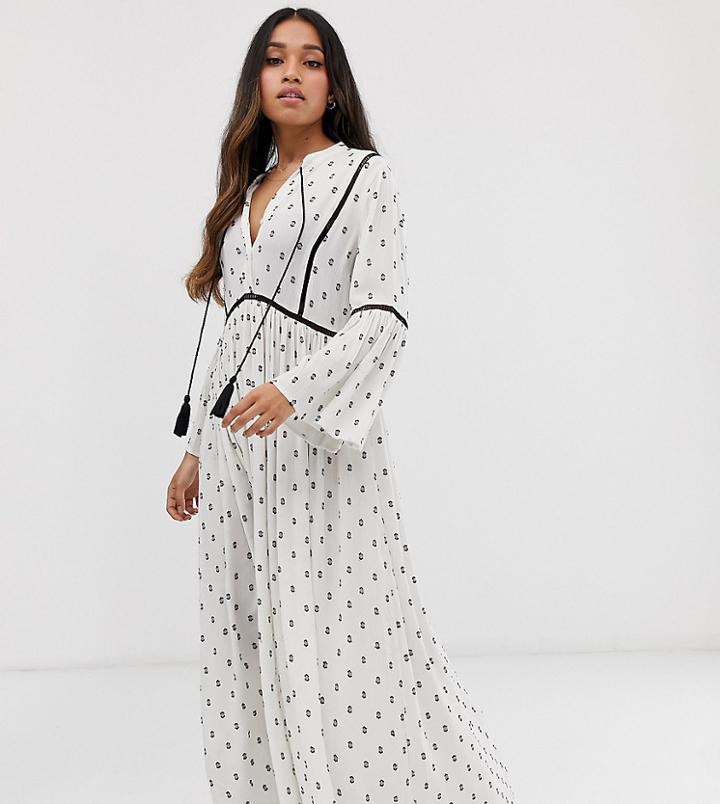 Y.a.s Petite Festival Monochrome Emroidered Tunic Midi Dress