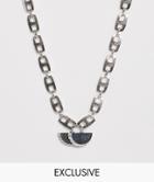 Reclaimed Vintage Inspired Chunky Short Neckchain With Bottle Top In Burnished Silver Exclusive To Asos