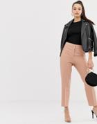 Asos Design Slim Pants With Military Button Detail - Stone