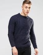 Bellfield Nep Knitted Sweater - Navy