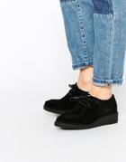 Asos Magnum Suede Flat Shoes - Black