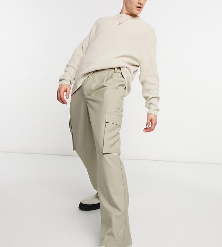 Collusion 90s Fit Baggy Pants In Stone Twill-neutral