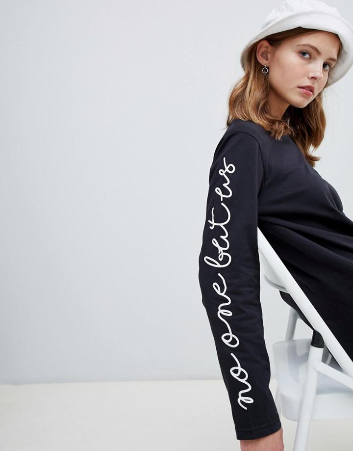 Waven Tyler Sleeve Print T-shirt - Black