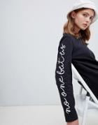Waven Tyler Sleeve Print T-shirt - Black